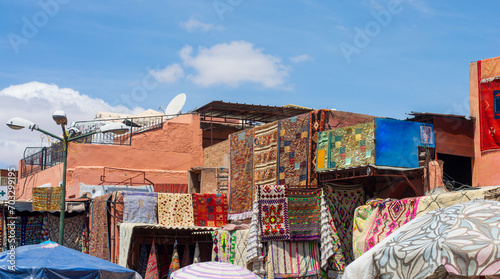 splendid carpets in the sun in the Yarn market