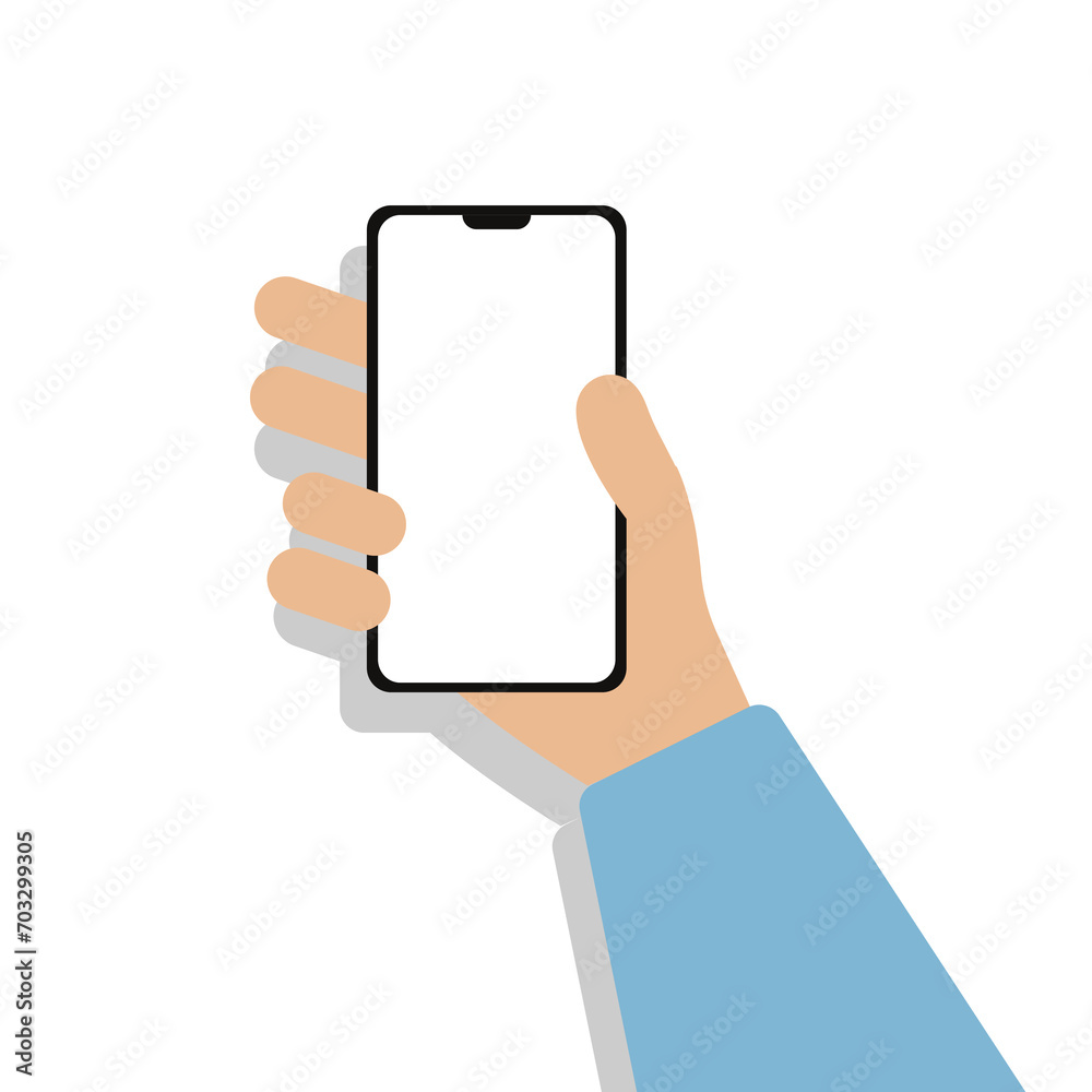holding the phone .Eps 10 vector holding the phone .Eps 10 vector