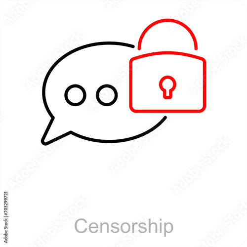 Censorship and censor icon concept