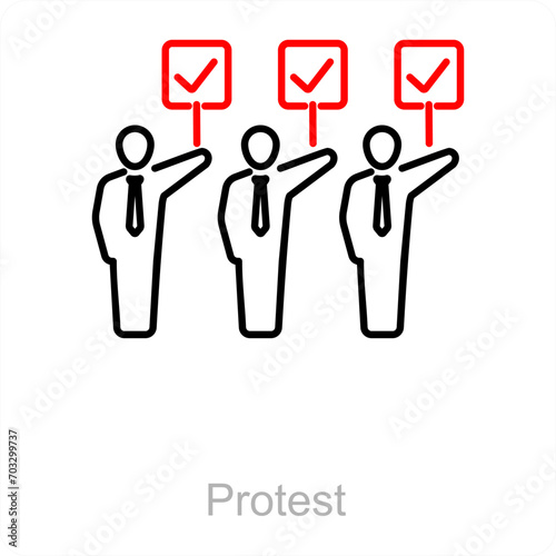 Protest and sign icon concept