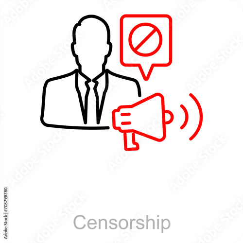 Censorship and censor icon concept