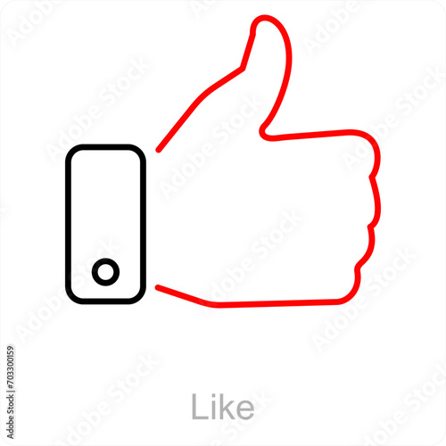 Like and approve icon concept