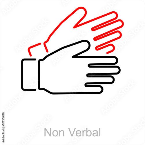 Non Verbal and communication icon concept