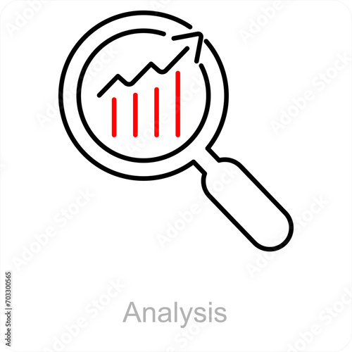 Analysis and data icon concept