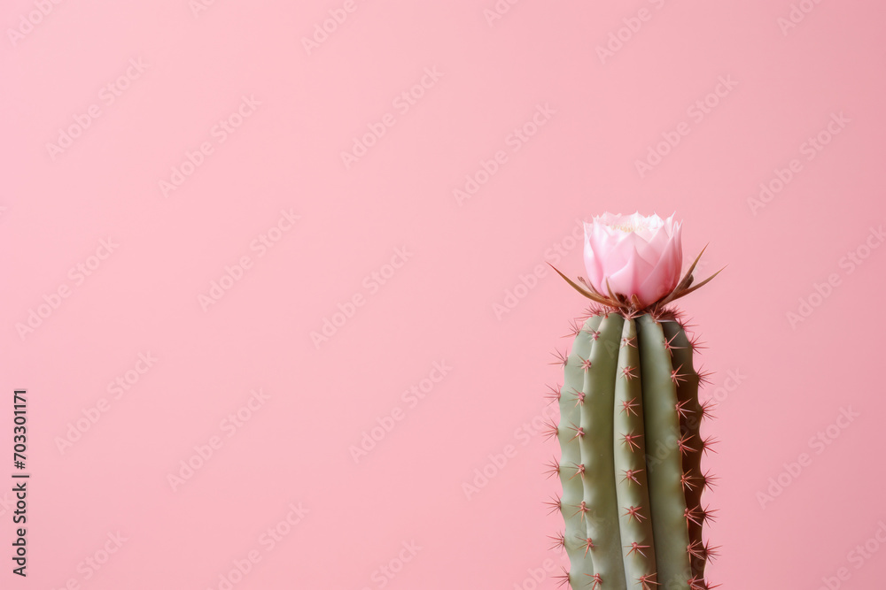 Naklejka premium Flower nature green background beauty design succulent colorful summer bright plant pink minimal cactus