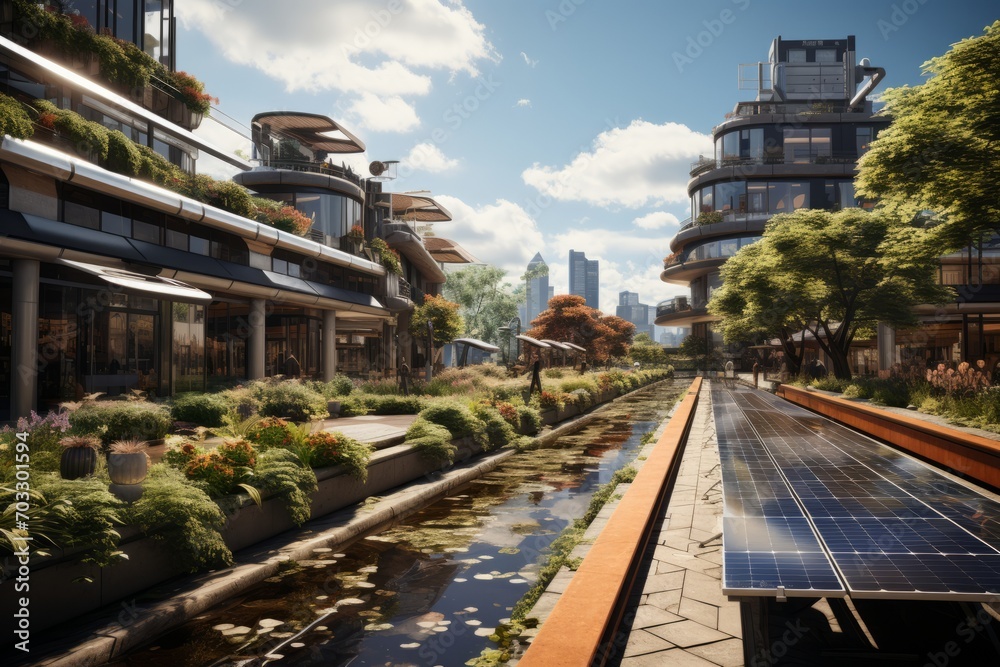Urban Park with Solar Benches and Integrated Energy Storage Units, on ...
