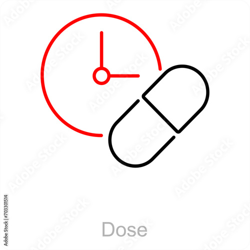 Dose and medical icon concept