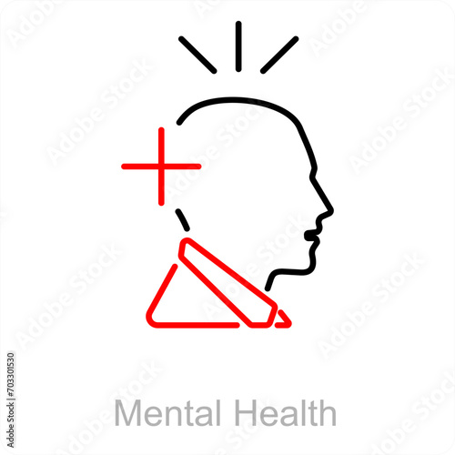 Mental Health and mental icon concept