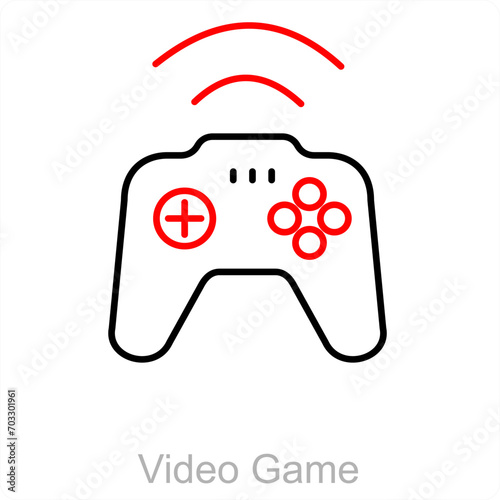 Video Game and play icon concept