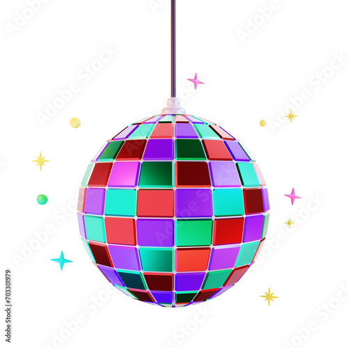3d render disco ball