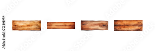 Watercolor wooden plank set. Vector illustration design.