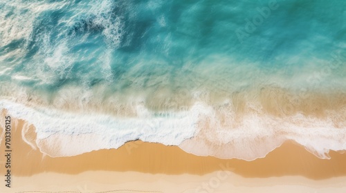 Aerial View of a Sandy Beach and Ocean