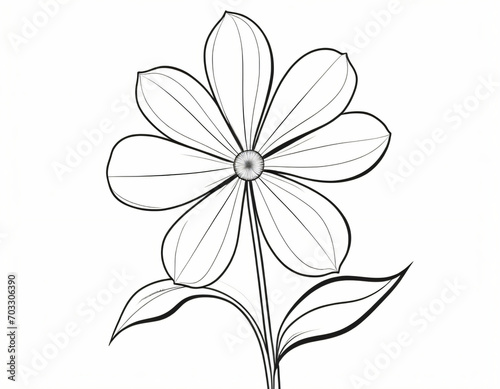 Wallpaper Mural flower with leaf for coloring book Torontodigital.ca