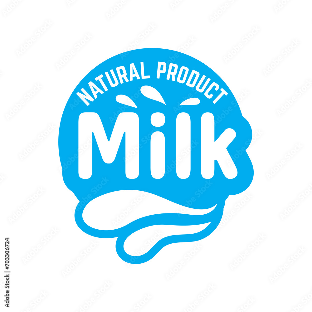 Fresh milk logo concept. Milk logo isolated vector emblem Fresh milk logo concept. Milk logo isolated vector emblem