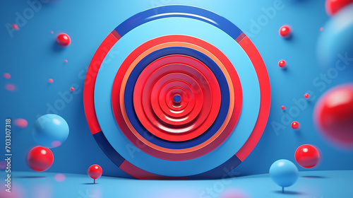 3D web landing page with red arrows hitting the bullseye – a striking visual for success and precision in online ventures.