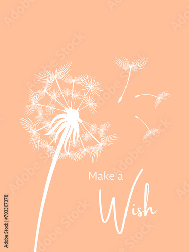 Poster in der Farbe Peach Fuzz mit der Aufschrift Make a wish