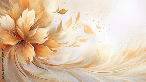 golden floral background abstract vintage flower