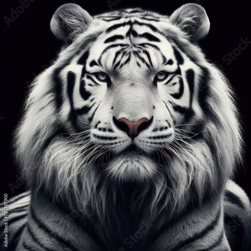 White Tiger on a black background