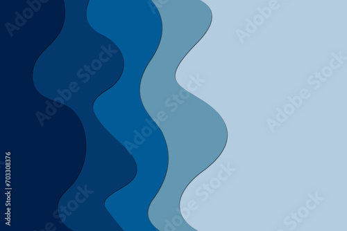 Blue wave paper cut modern abstract background © Nethmi