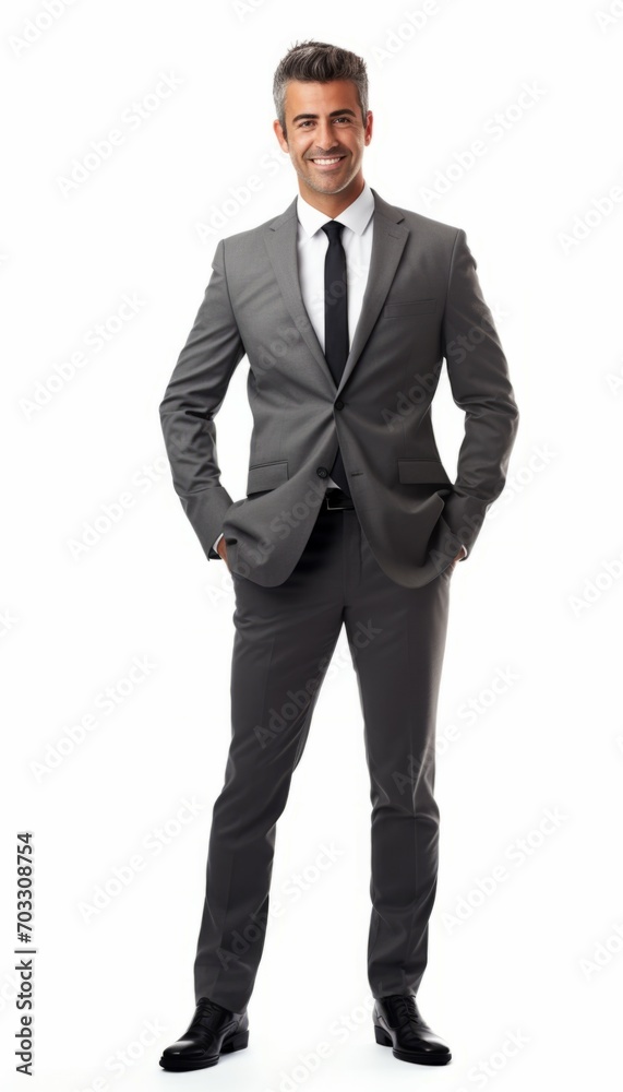 Full body handsome happy smiling businessman on white background. Business people concept. Full body handsome happy smiling businessman on white background. Business people concept.