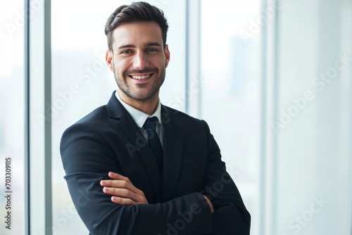 Confident Businessman with Arms Crossed