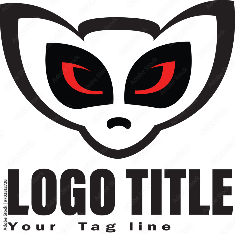 A dangerous look cat logo design A dangerous look cat logo design