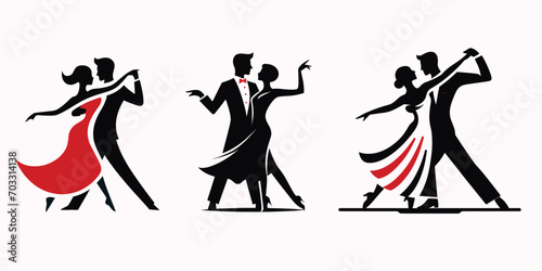 dancing couples, logo, silhouette