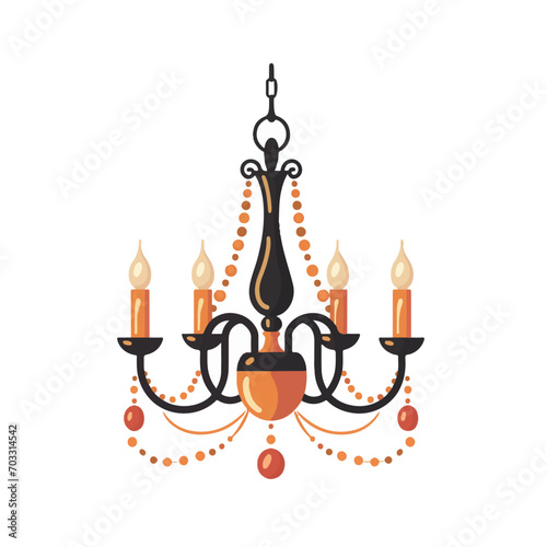 chandelier, vector, illustration, interior, decoration, lamp, design, style, decor, room, light, modern, isolated, home, set, vintage, bulb, retro, object, furniture, element, background, luxury, silh © Rio