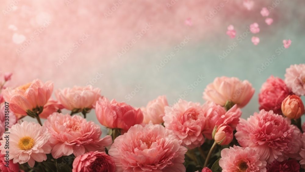 Beautiful pink chrysanthemum flowers with soft light and bokeh background