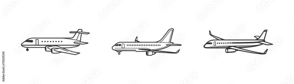 Plane icon set. Vector illustration design.
