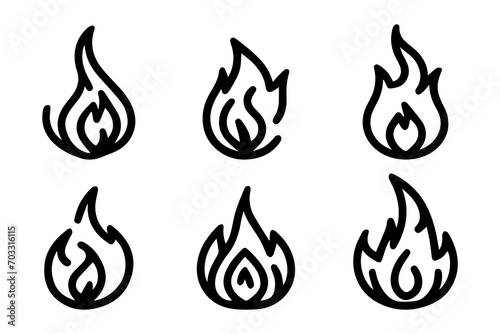 fire symbol icon on a white background.