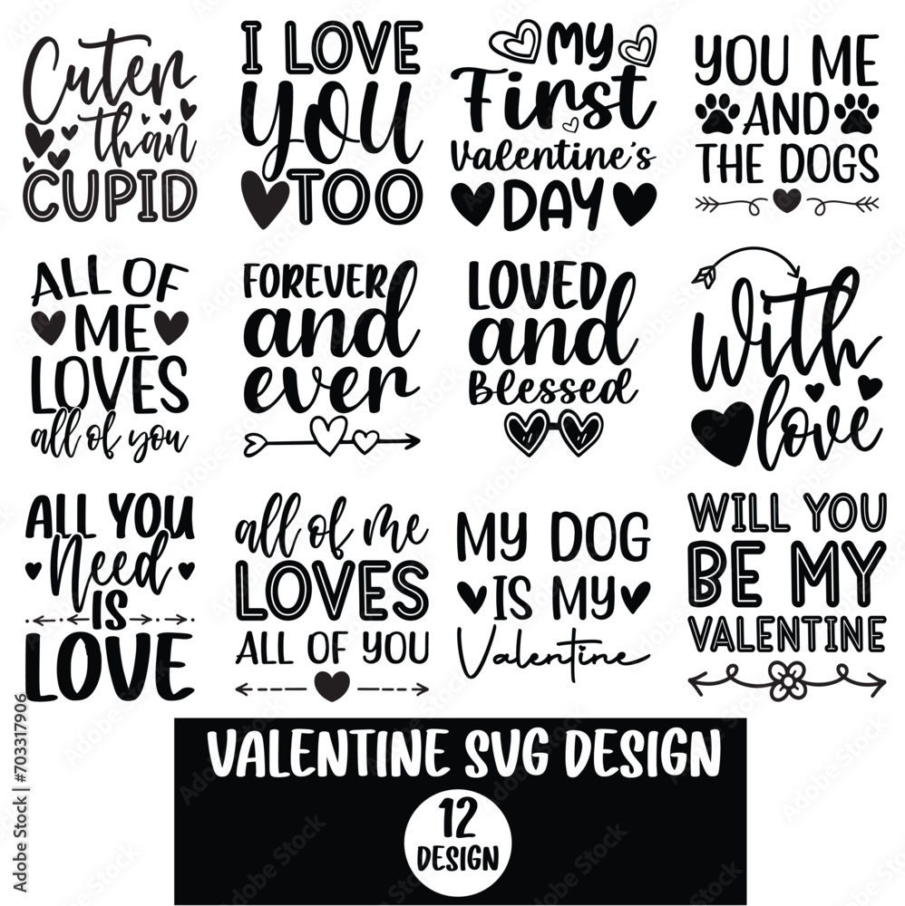 Fototapeta premium Valentine svg design bundle