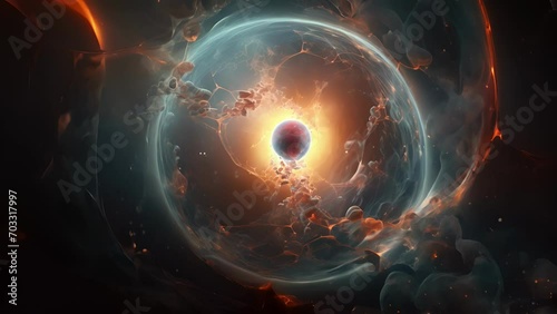 Intriguinghuman zygote at the moment of conception, emphasizing the magical beginning of existence. photo