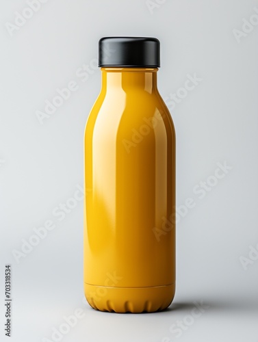 Tumbler bottle yellow mockup drink travel promotion brand company