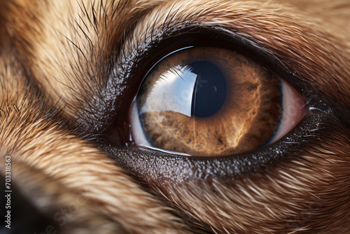 Close up of large pug dog eye