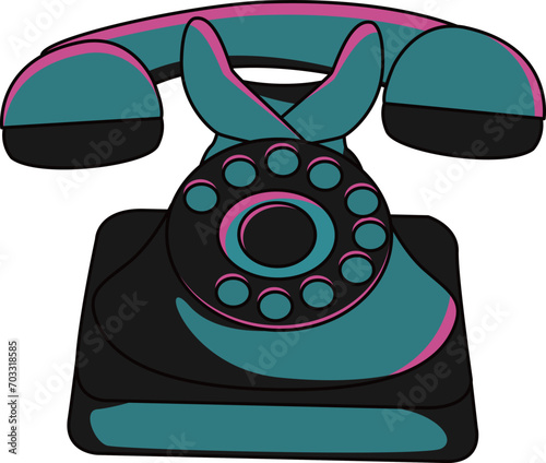 黒電話（rotary dial phone）(eps)