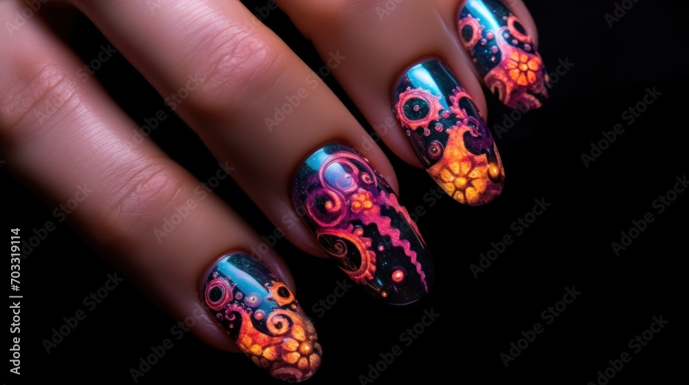 Nails in octopus pattern Nails in octopus pattern