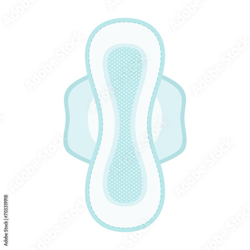 Feminine hygiene pad flat illustration. Sanitary napkin. Hygiene product symbol. Vector