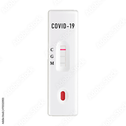 Test set for coronavirus, covid-19 isolated on white background, realistic 3d vector. New, Positive and Negative Rapid Test Cassettes. Coronavirus test.