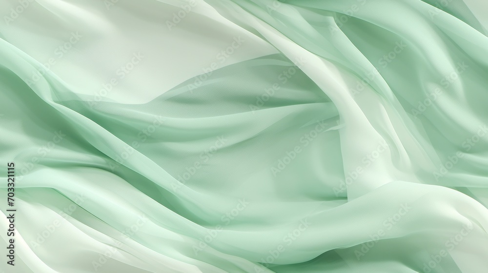 Fototapeta premium a close up view of a green and white fabric with a white stripe on the bottom of the image and a green and white stripe on the bottom of the top of the image.
