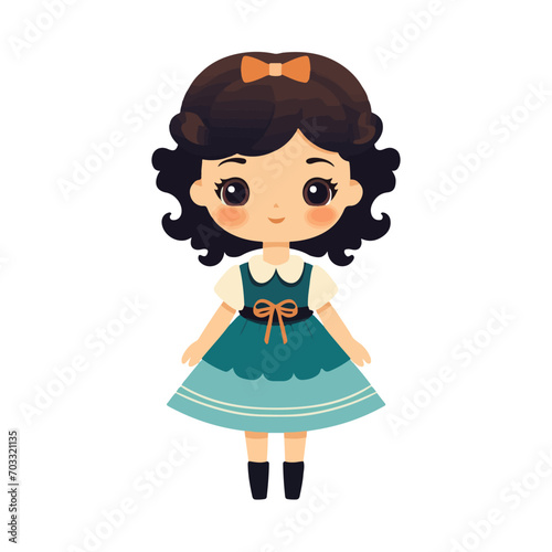 cute, vector, illustration, design, girl, character, doll, child, cartoon, toy, isolated, fashion, female, childhood, happy, set, kid, pink, beautiful, dress, baby, young, background, pretty, clothes,