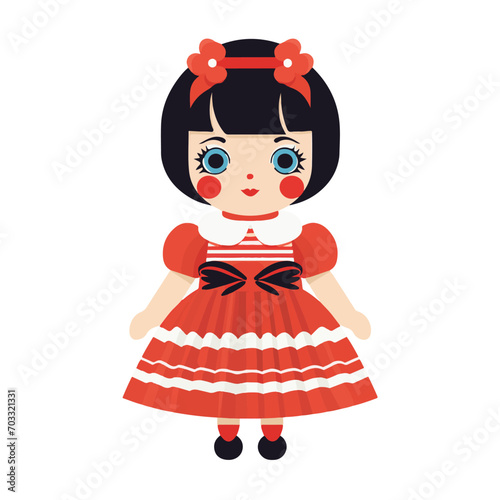 cute, vector, illustration, design, girl, character, doll, child, cartoon, toy, isolated, fashion, female, childhood, happy, set, kid, pink, beautiful, dress, baby, young, background, pretty, clothes,
