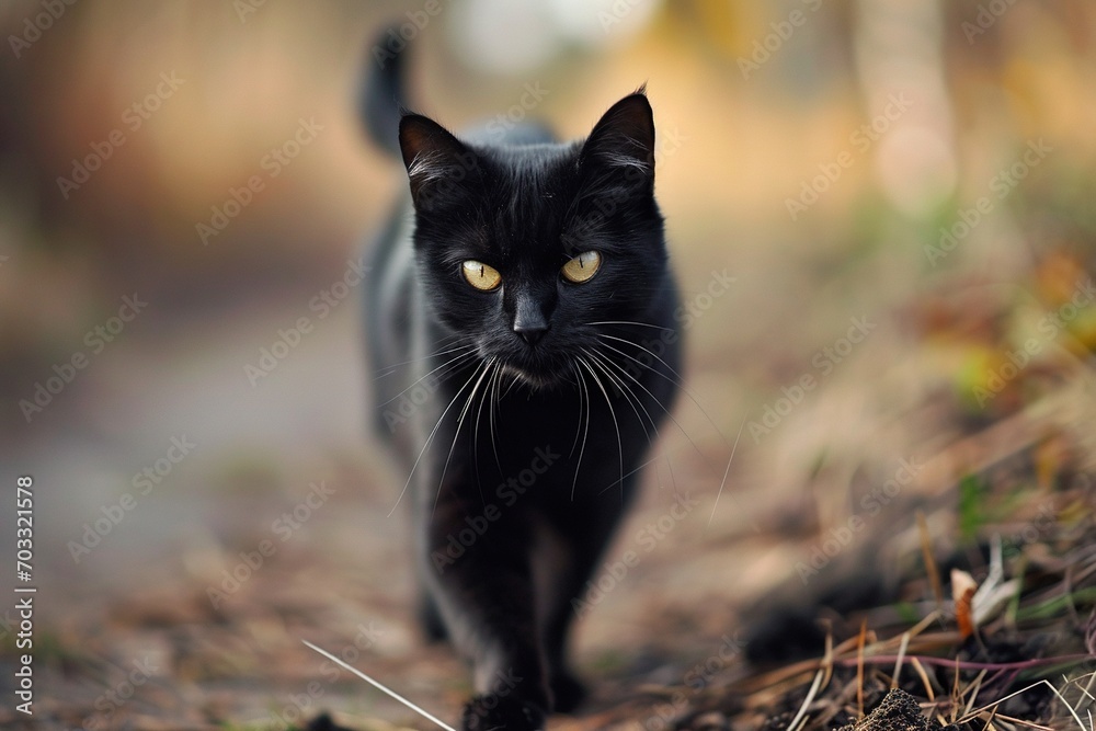 Portrait of a black cat.