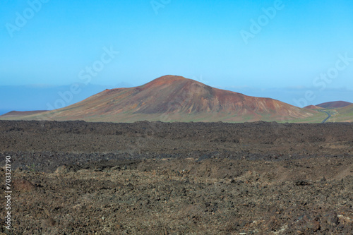 Volcanic landscape in Lanzarote, Canary Islands, Spain