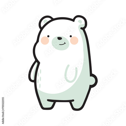 Cute polar bear cartoon animal
