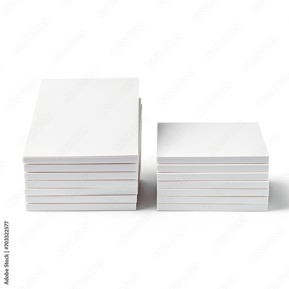 White empty business cards stack mockup isolated on white background Generative AI White empty business cards stack mockup isolated on white background Generative AI