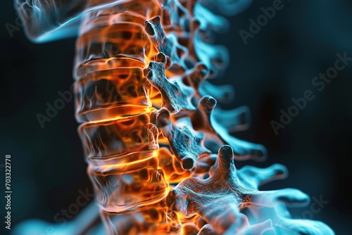 X-ray film of the spine.