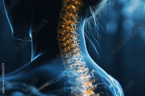 X-ray film of the spine.