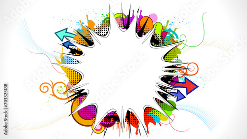 Vibrant artistic vector illustration designed for title frames, ideal for animated title and graphic designs.