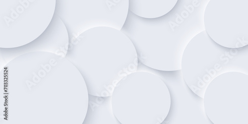 Abstract vector white geometric background with circles.